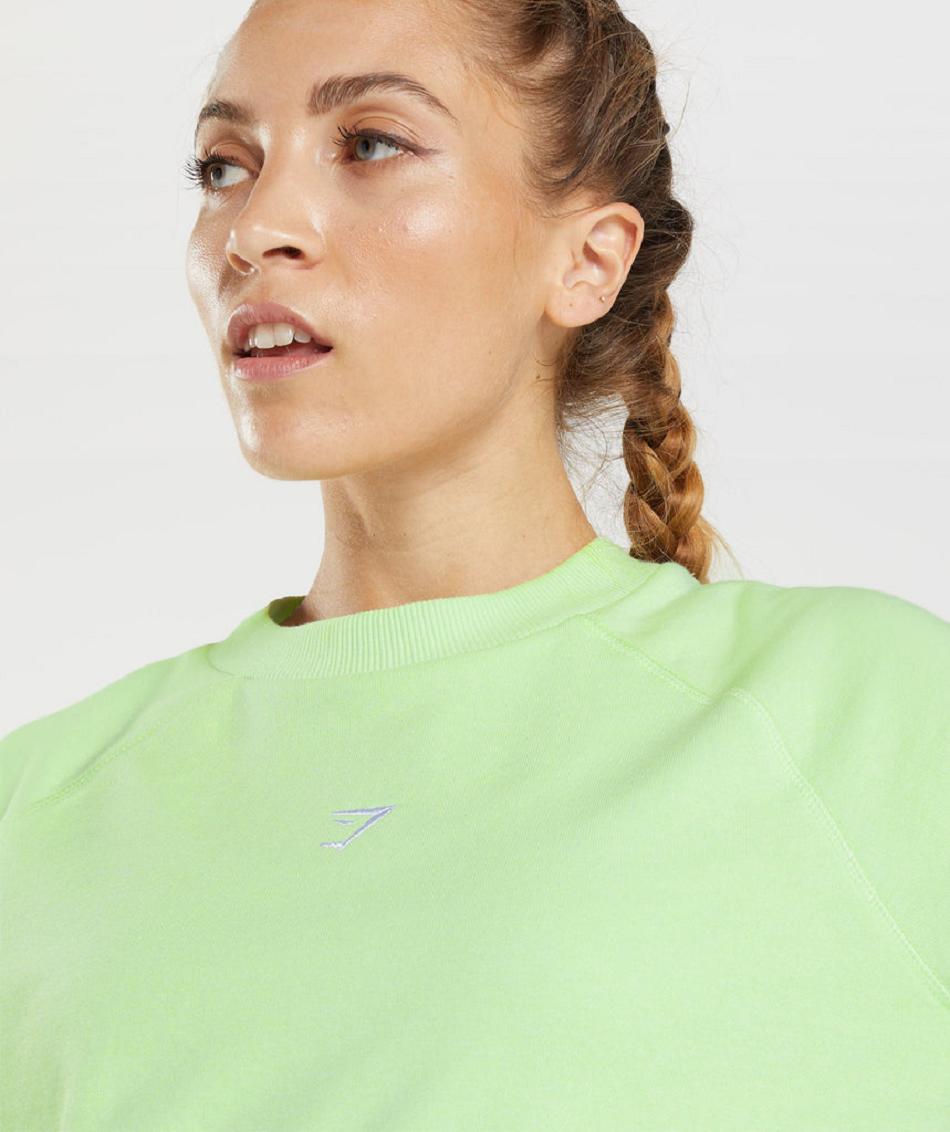 Correr Con Capucha Gymshark Entrenamiento Cropped Sueter Mujer Verde | CO 2607CTV